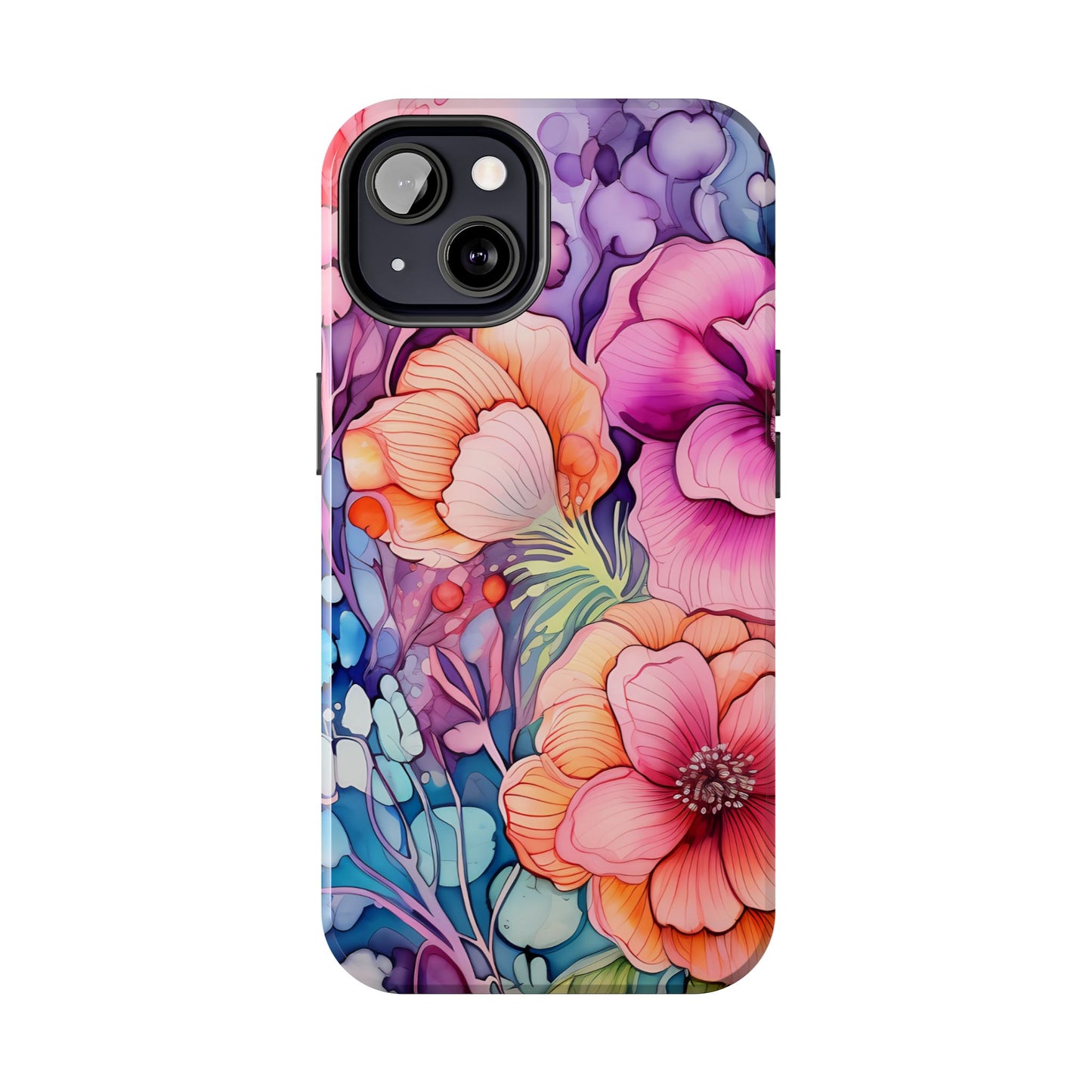 Bright Watercolor Floral Splash iPhone Series Case – Bold Artistic Design