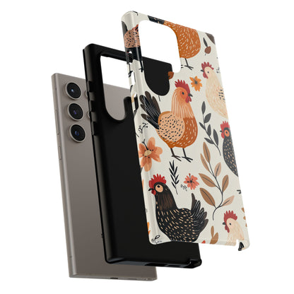 Samsung Galaxy Case: Cluckin' Vintage – Chickens & Leaves