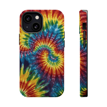 Retro Rainbow Tie-Dye MagSafe Case – Swirl Design