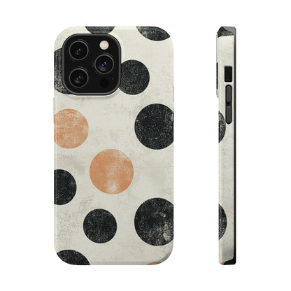 Vintage Polka Dot MagSafe iPhone Case - Retro Abstract Protective Cover