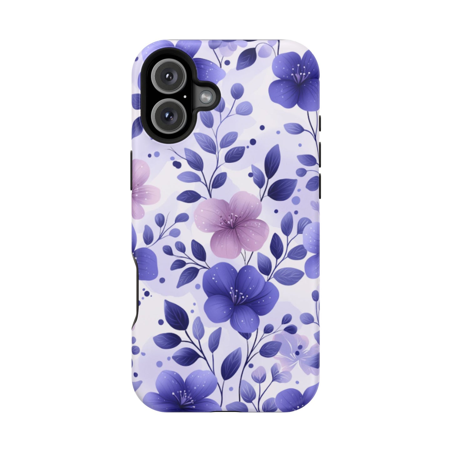 Purple Floral MagSafe iPhone Case – Durable Protection with Elegant Flower Design