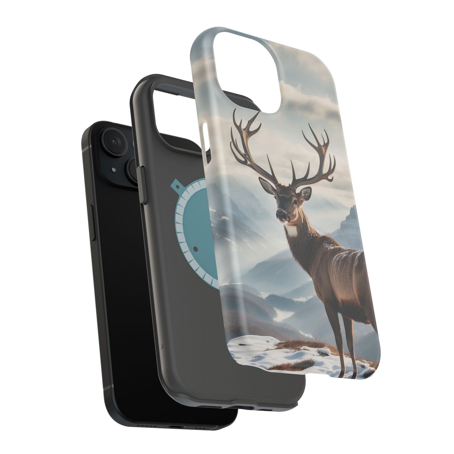 Alpine Majesty: Stag in Snow – MagSafe iPhone Case