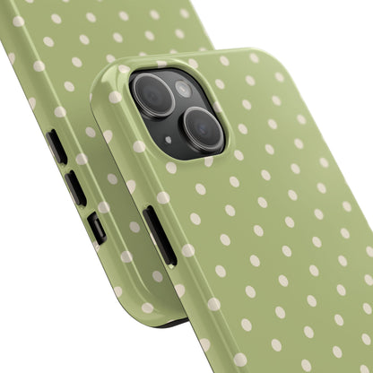 Sage Green Polka Dots – iPhone Case