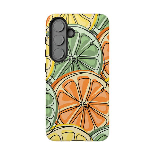 Citrus Zest Tough Samsung Galaxy Case – Bold Lime, Lemon, and Orange Design, Shockproof Protection