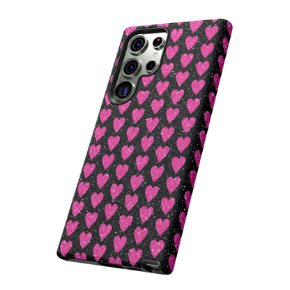 Glitter Pink Hearts Samsung Galaxy Case