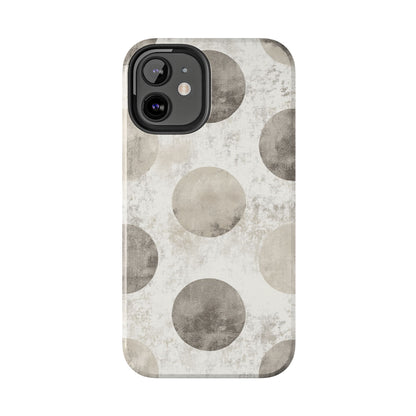 Vintage Polka Dot iPhone Case - Minimalist Neutral Protective Cover