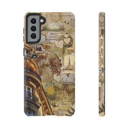 Parisian Dream Collage Samsung Galaxy Case – Dual-Layer Protection with Vintage French Aesthetic