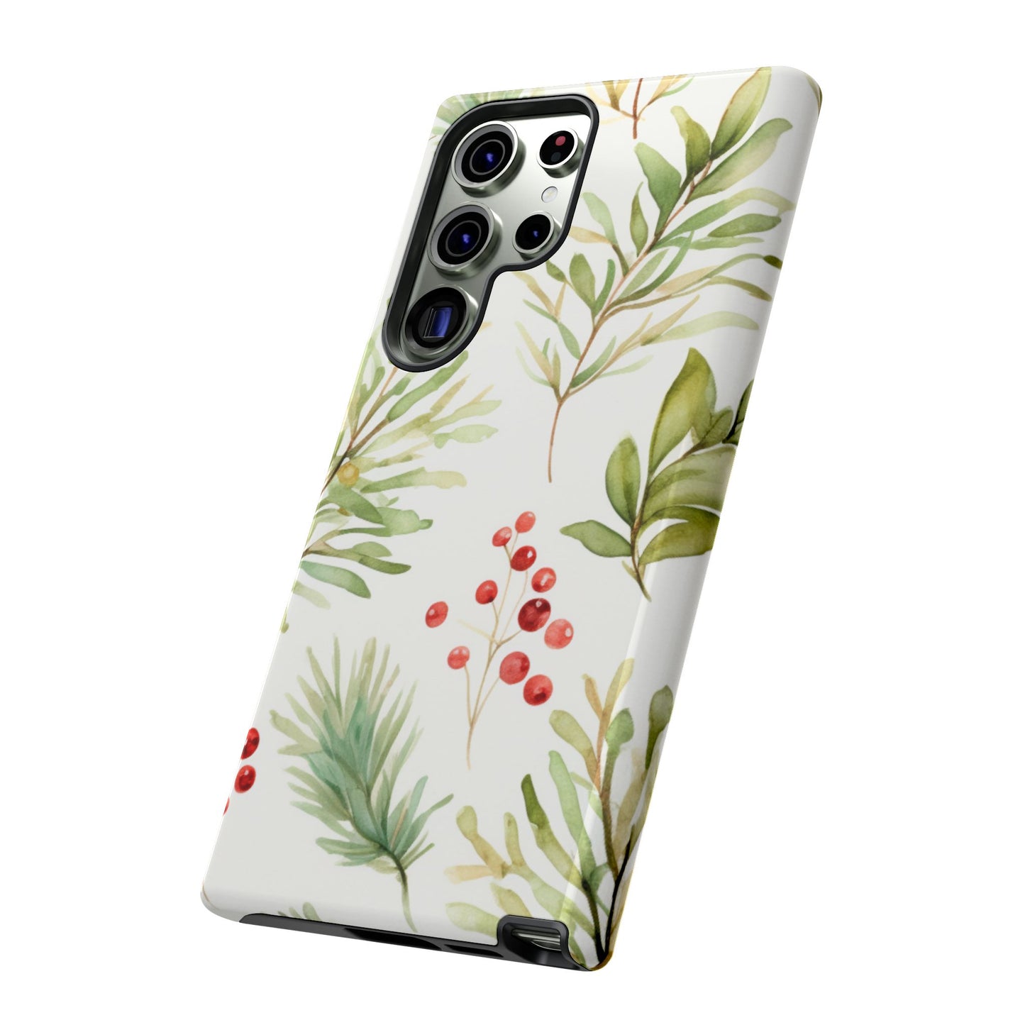 Winter Greenery & Berry Watercolor – Samsung Galaxy Series Case