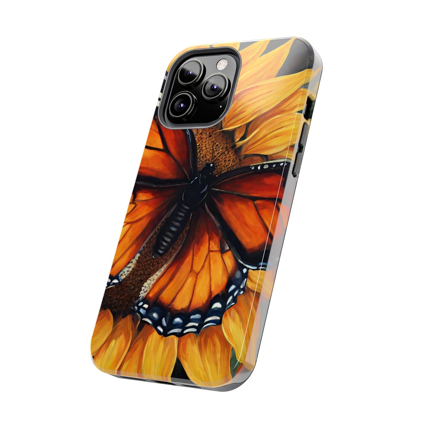 Monarch Butterfly & Sunflower Art – iPhone Case