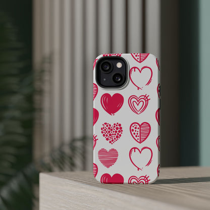 Funky Pink Hearts – MagSafe iPhone Case