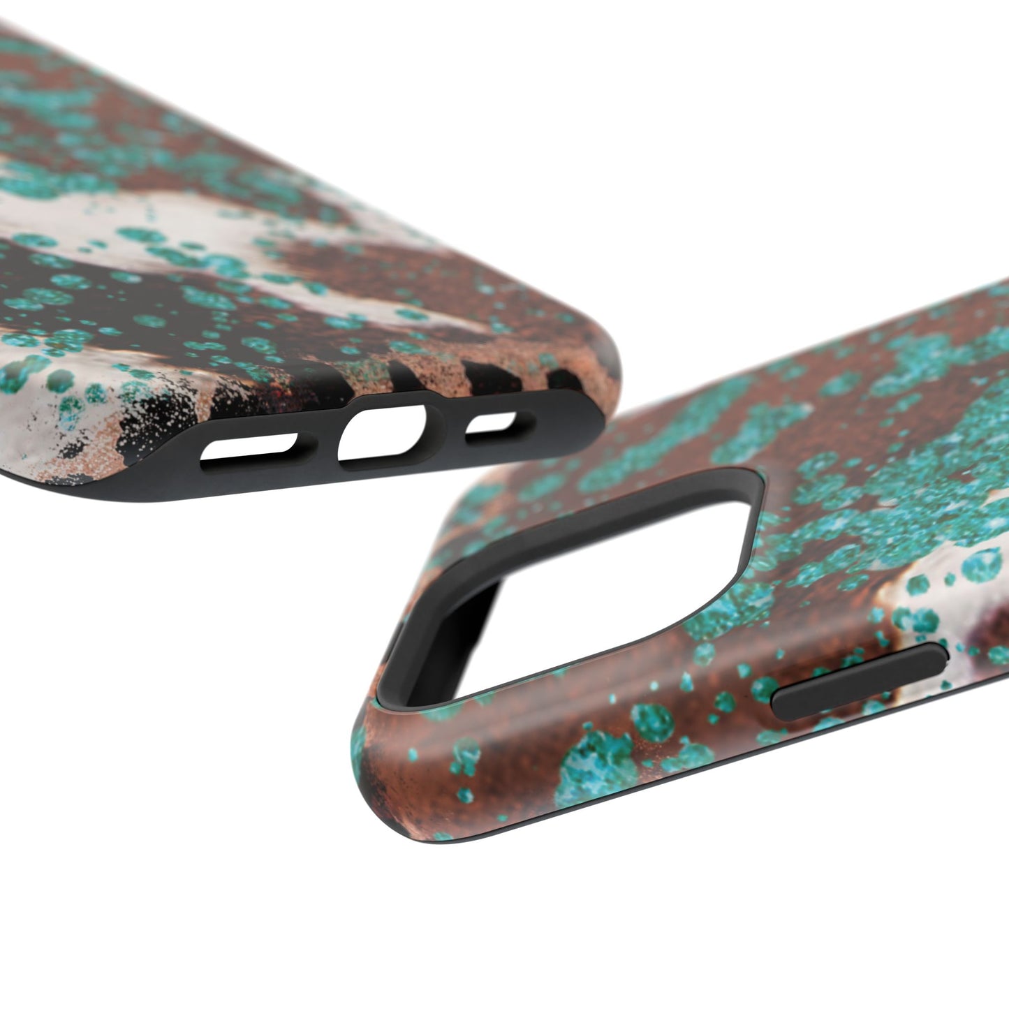 Teal Glitter Cowhide - MagSafe iPhone Series Case