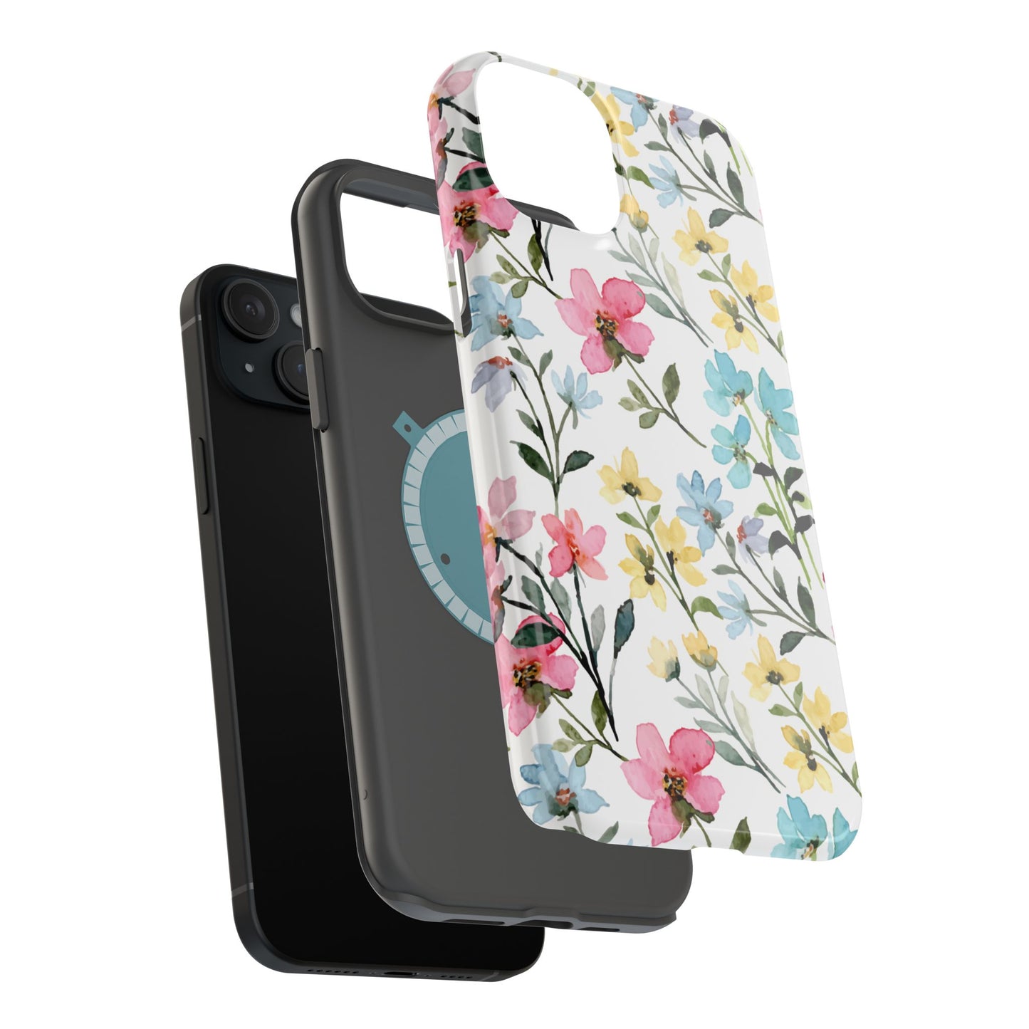 Watercolor Floral Bliss – MagSafe Case with Pastel Flower Design