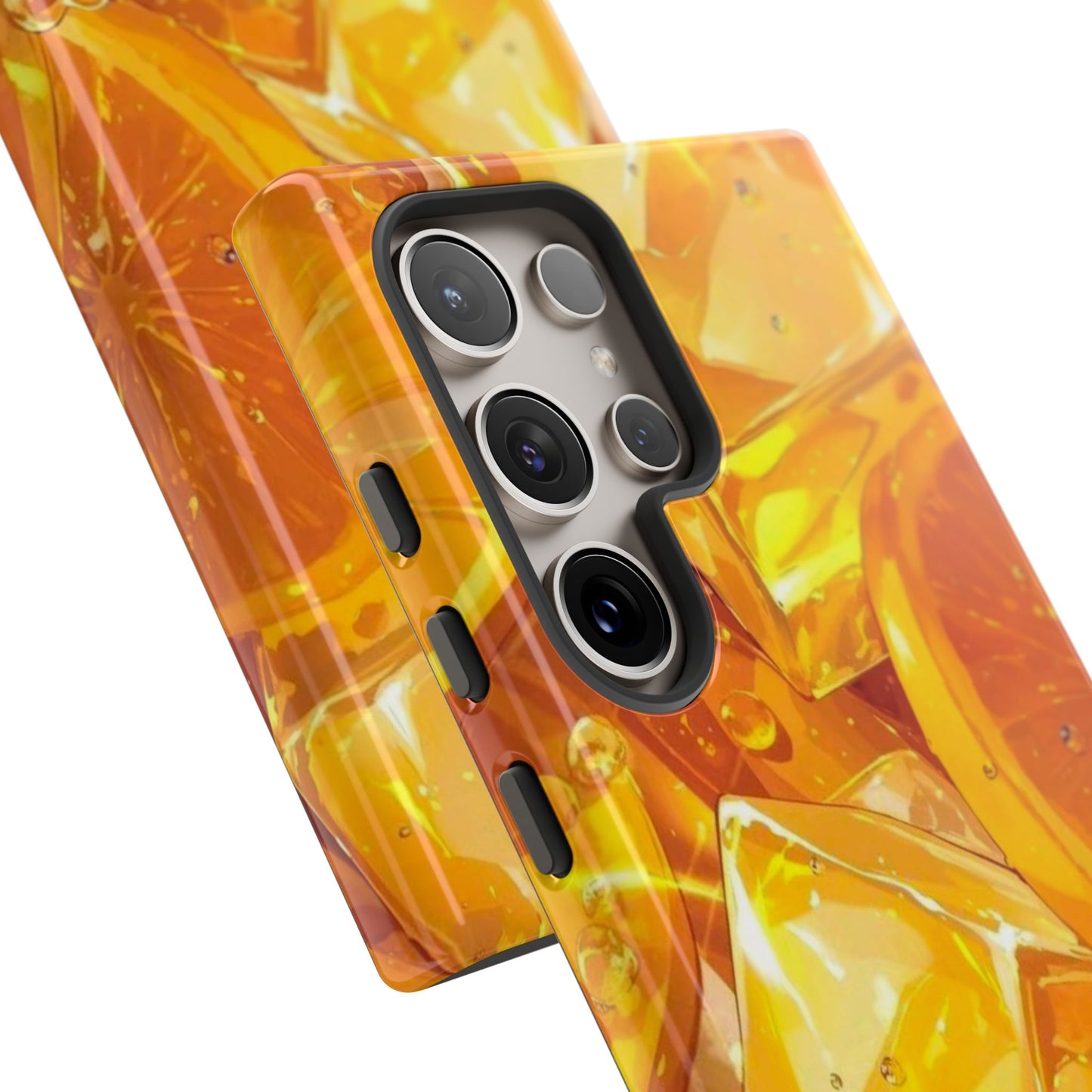 Citrus Splash Samsung Galaxy  Case – Bright Orange Slices & Ice, Dual-Layer Protection