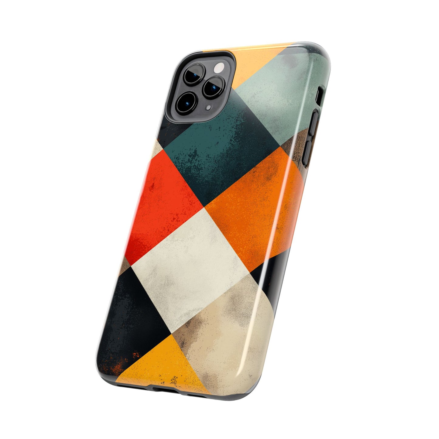 Geometric Retro iPhone  Case - Colorful Checkered Protective Cover