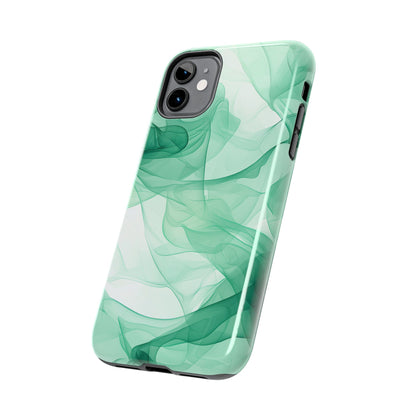 Translucent Flowing Green Fabric iPhone Case – Elegant Fluid Design - BOGO Cases