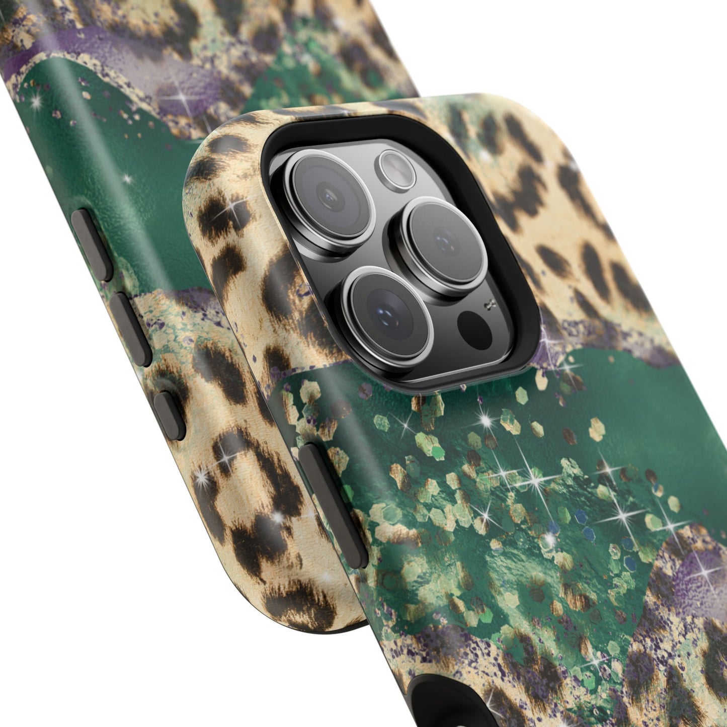 Emerald Glitter Leopard Print - MagSafe iPhone Series Case