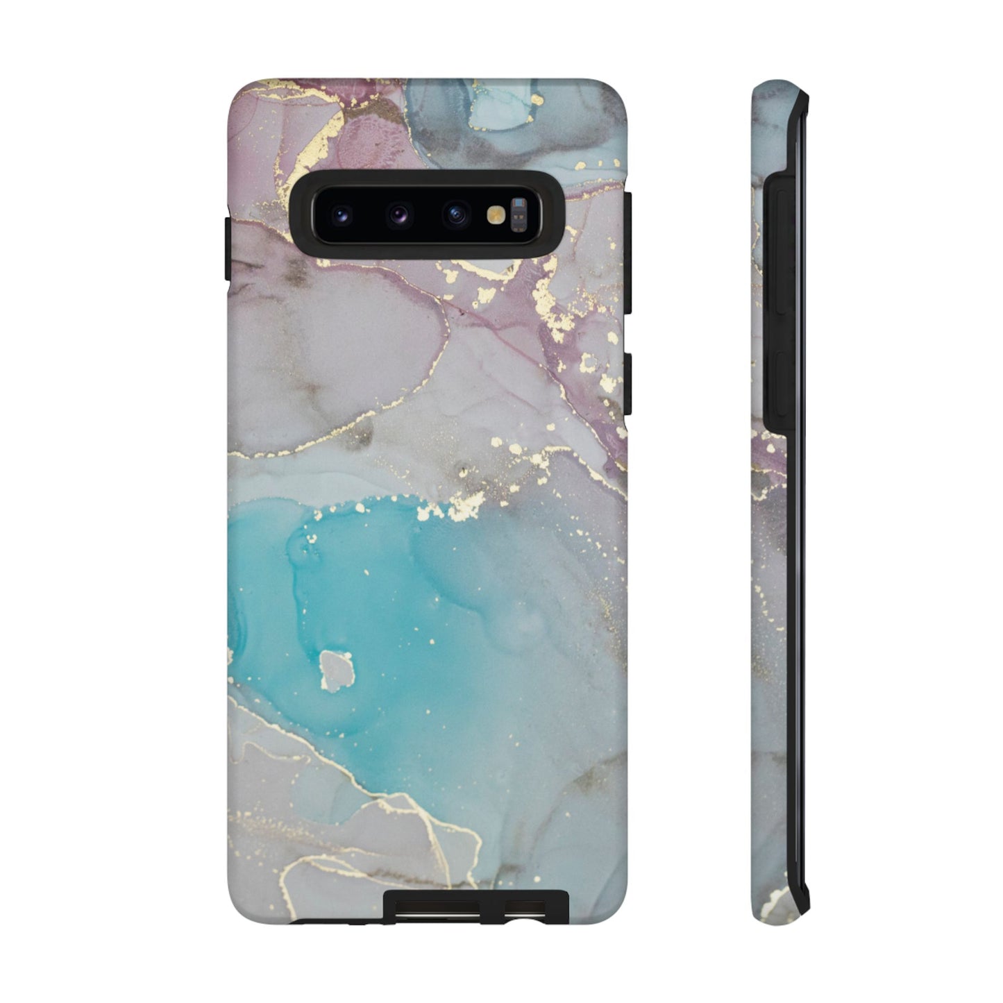 Sky Blue & Purple Marble Wave – Samsung Galaxy Case with Elegant Swirl Design