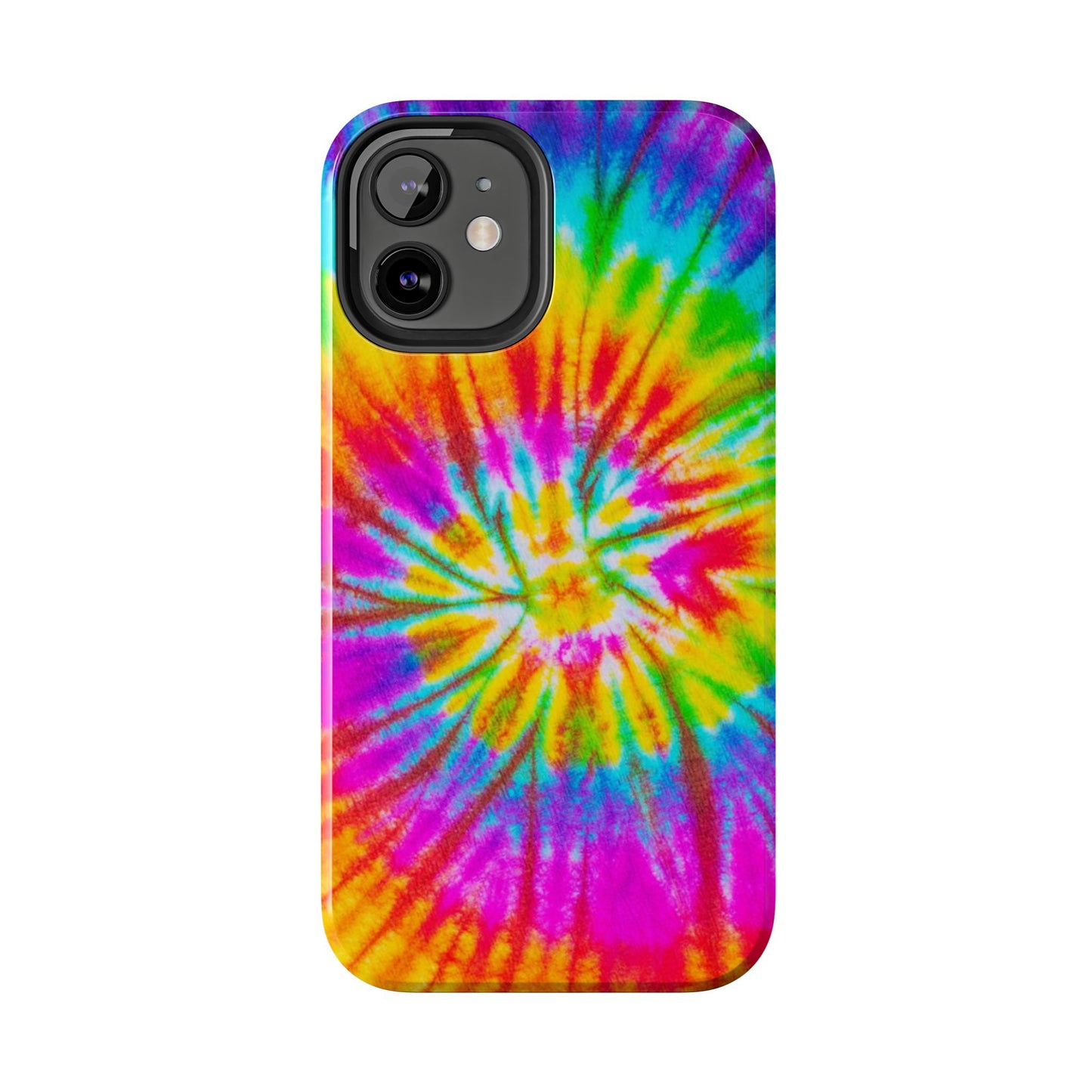 Rainbow Spiral Tie-Dye iPhone Case – Bright & Retro Design