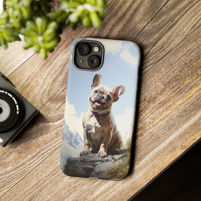 Frenchie iPhone Samsung Galaxy Phone Case! French Bull Dog Standing Proudly. Extremely Tough & Durable With Dual Layer Protection.