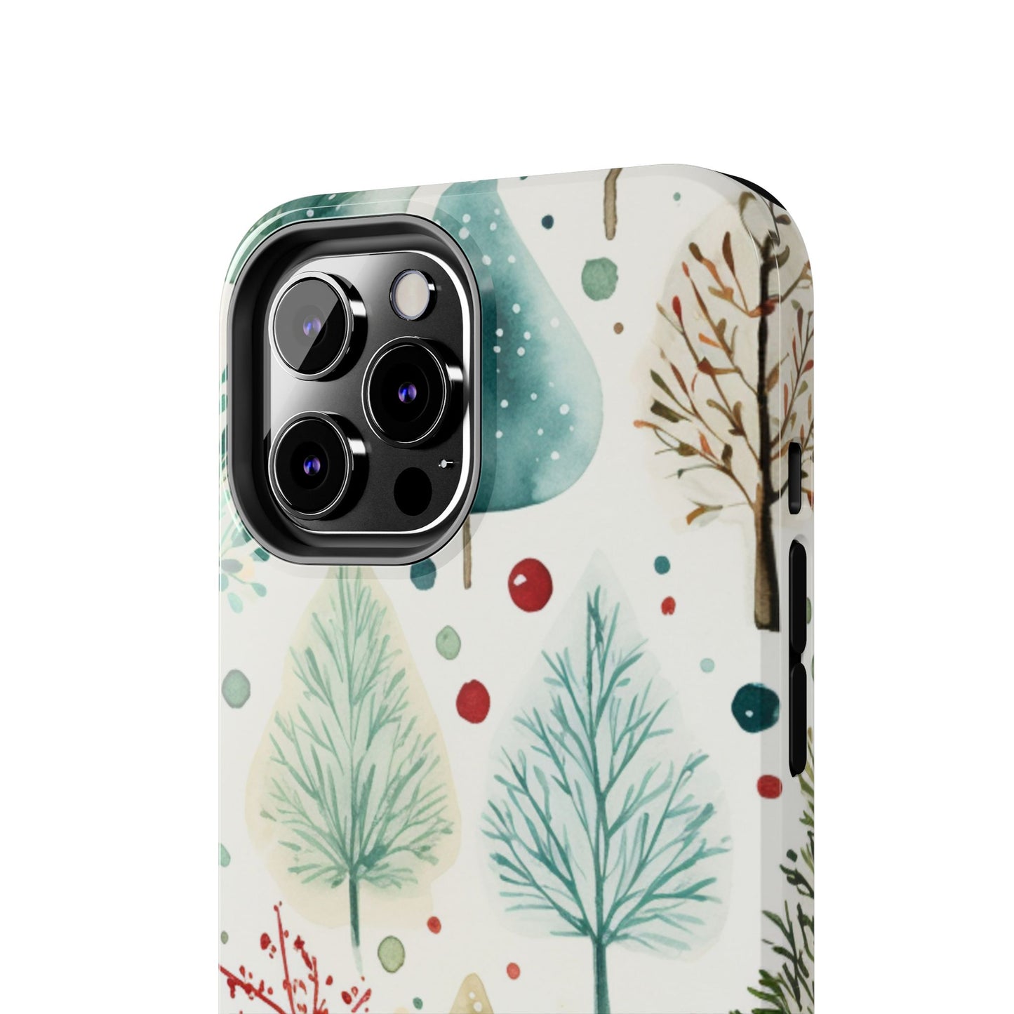 Watercolor Winter Trees iPhone Case – Nature-Inspired, Holiday Theme Protective Cover