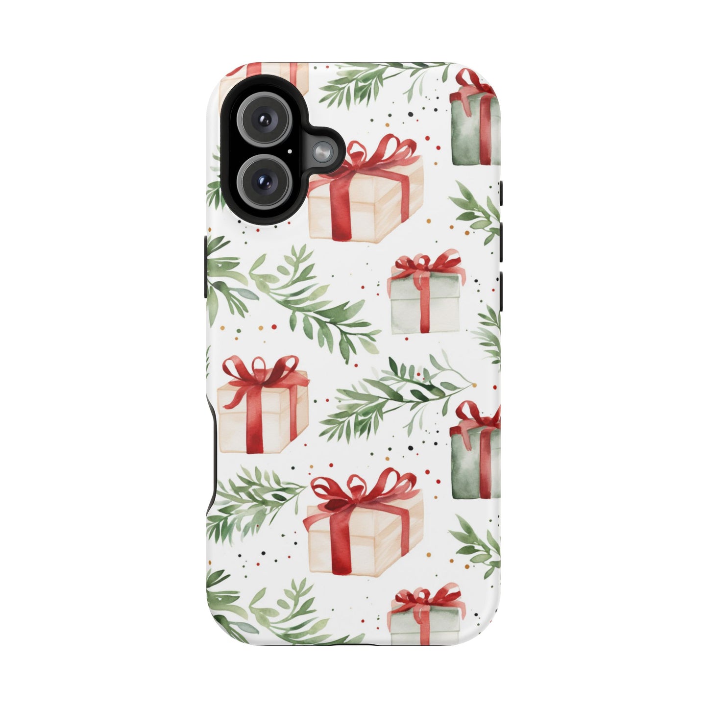 Watercolor Holiday Gifts & Greenery - MagSafe iPhone Series Case