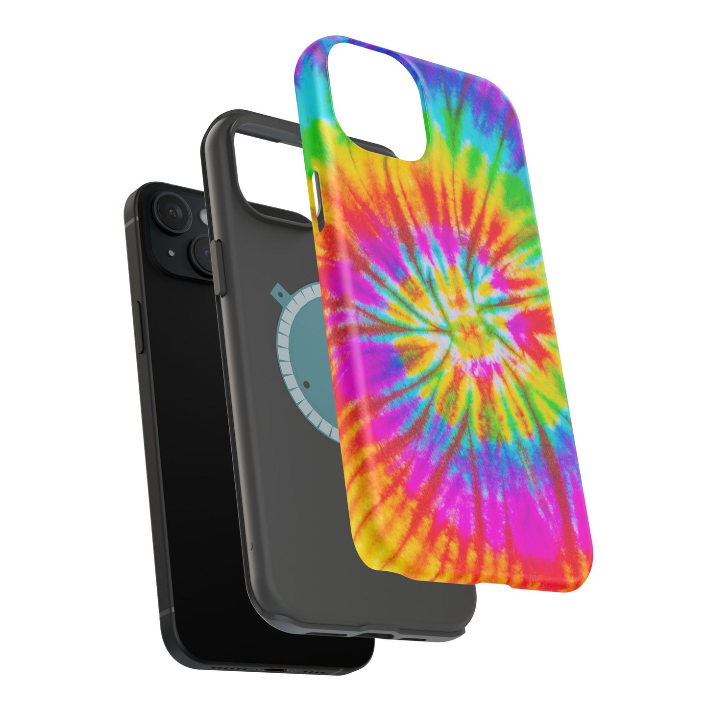 Rainbow Spiral Tie-Dye MagSafe Case – Vibrant Colors & Functionality