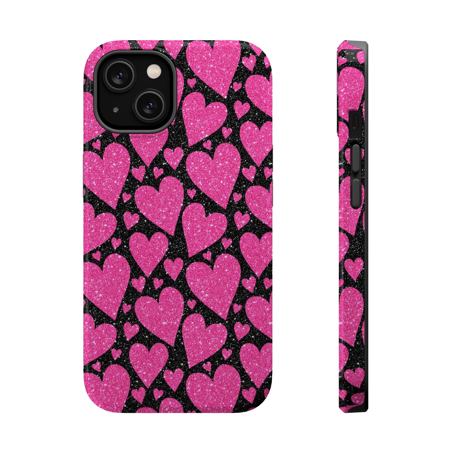 Glitter Hearts MagSafe iPhone Case