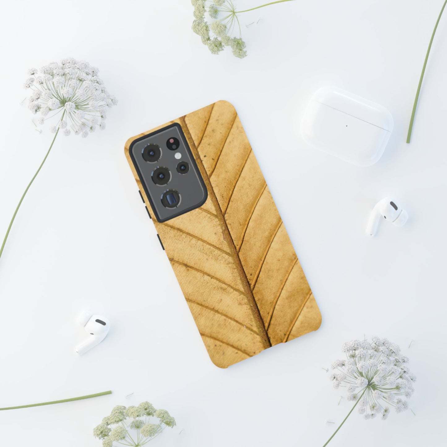 Golden Leaf Texture Samsung Galaxy Case – Minimal Nature