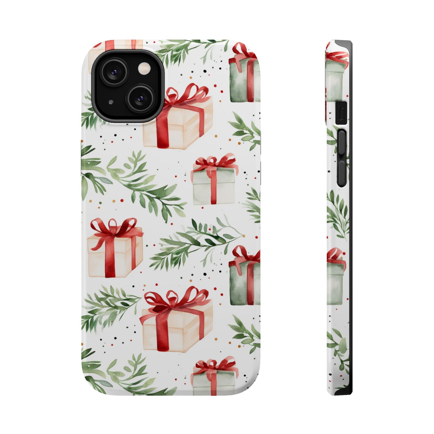 Watercolor Holiday Gifts & Greenery - MagSafe iPhone Series Case