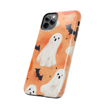 Spooky Cute Ghost iPhone Case – Halloween Ghosts, Pumpkins, Bats & Cobwebs Design