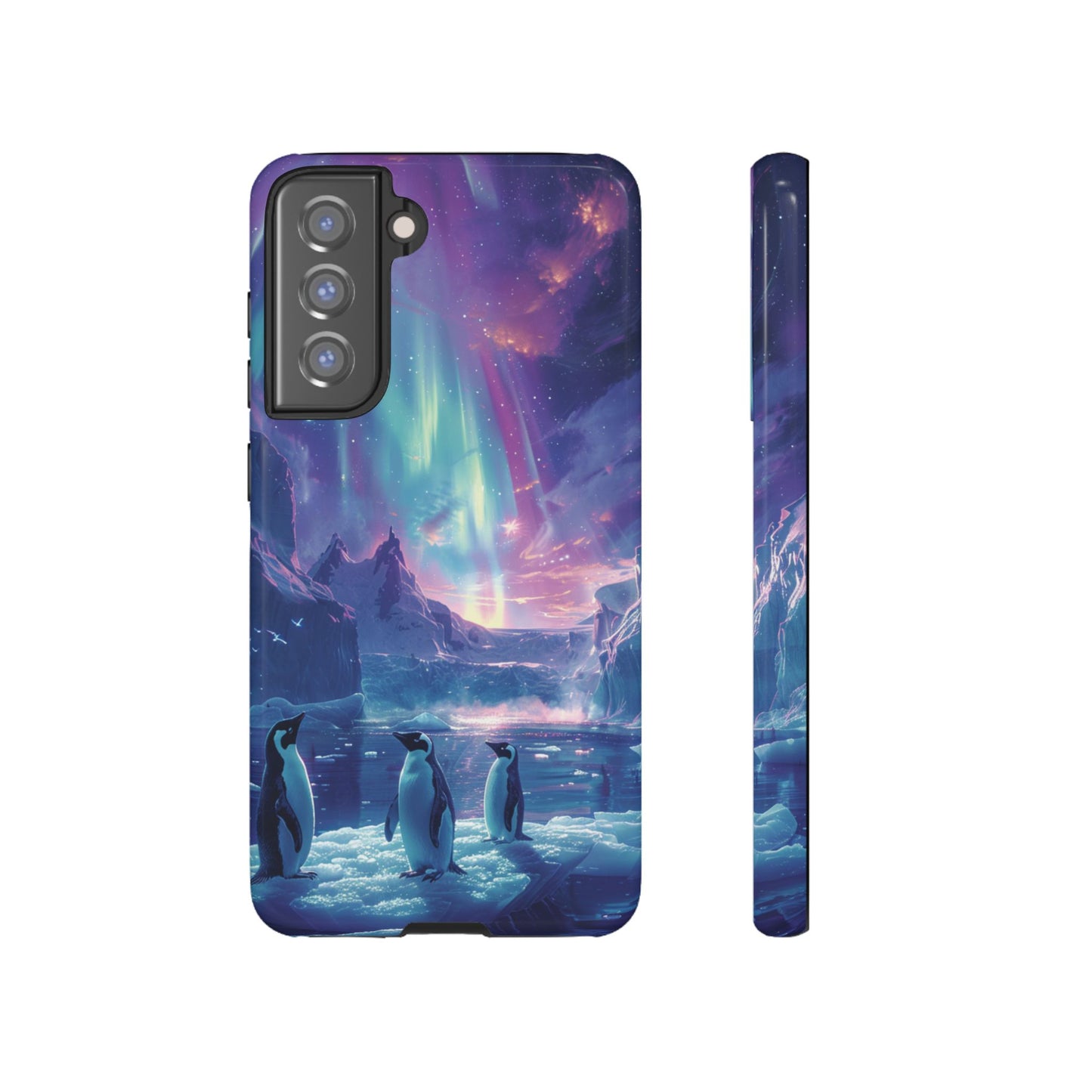 Penguin Parade Northern Lights iPhone Case