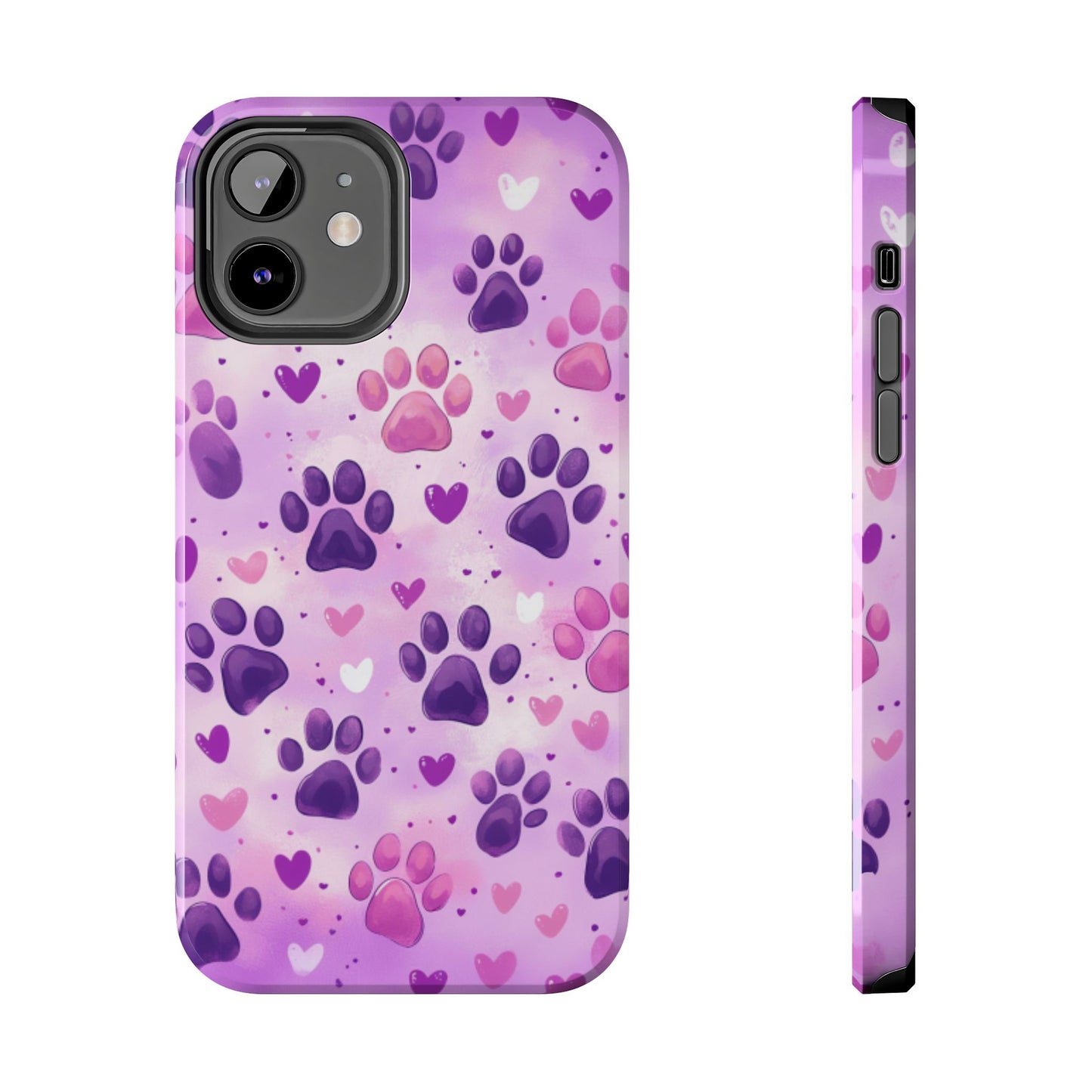 Purple Paw Print iPhone Case - Cute Pet-Themed Protective Cover