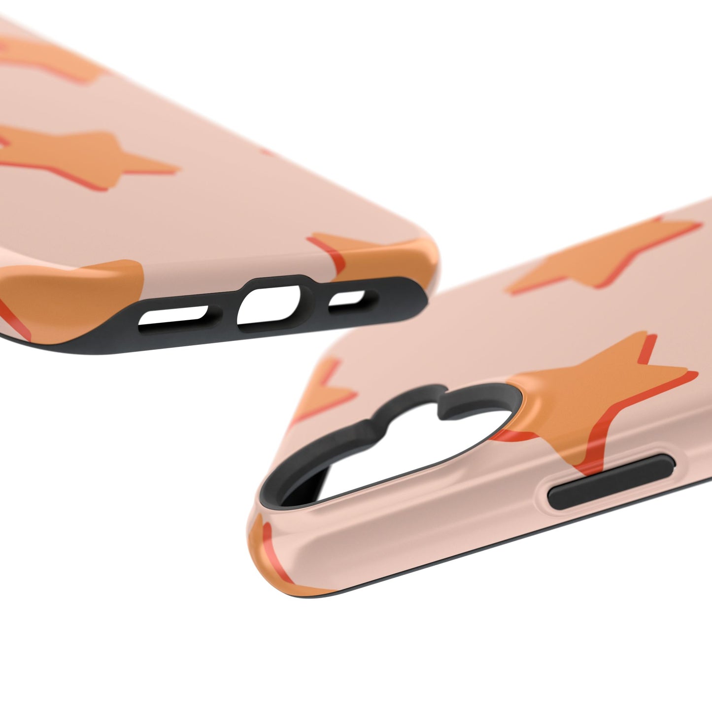 Retro Orange Stars MagSafe iPhone Case – Shock-Resistant, Smooth Matte Finish, Dual-Layer Design