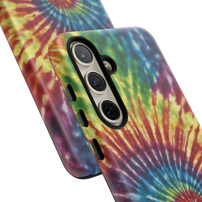 Colorful Retro Tie-Dye Samsung Galaxy Case – Spiral Rainbow Design