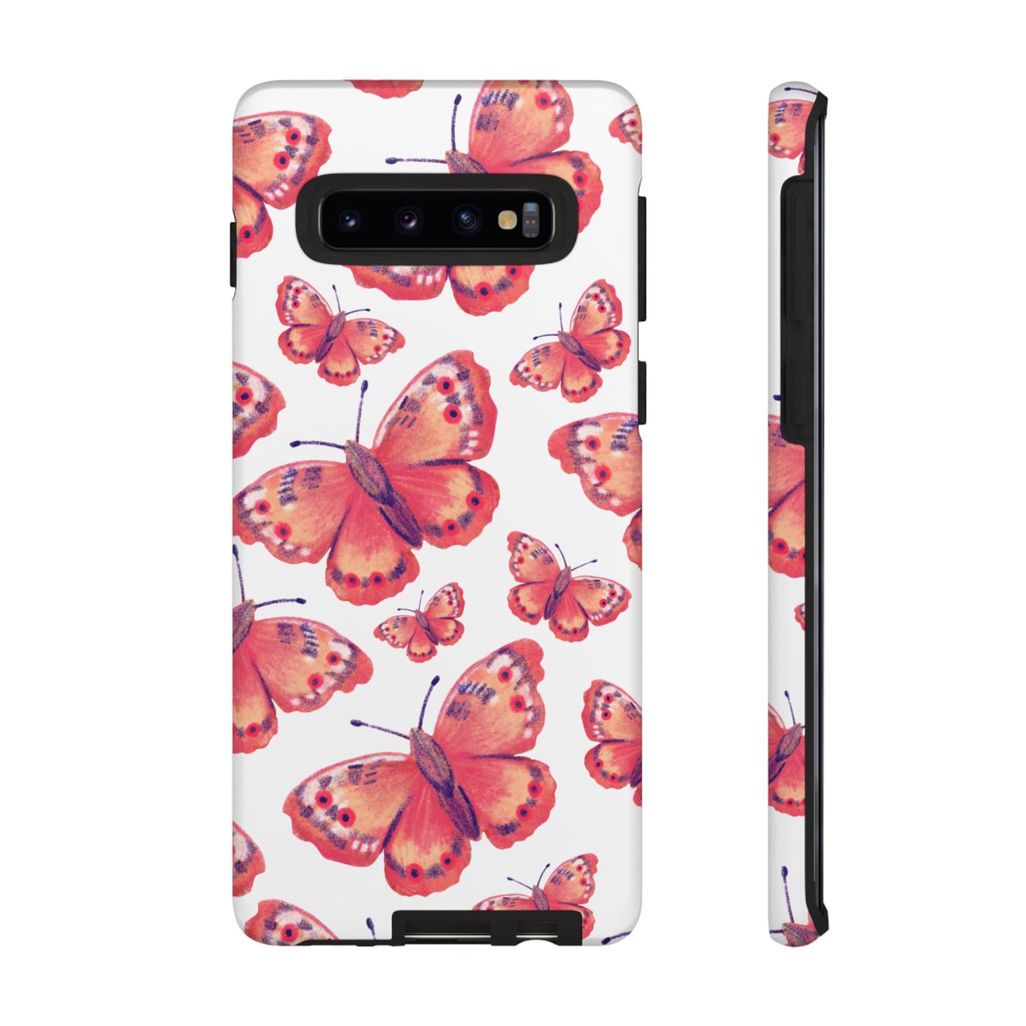 Coral Butterfly Samsung Galaxy Case – Slim, Protective Design with Bold Watercolor Print