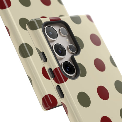 Red & Green Polka Dots on Cream – Samsung Galaxy Case