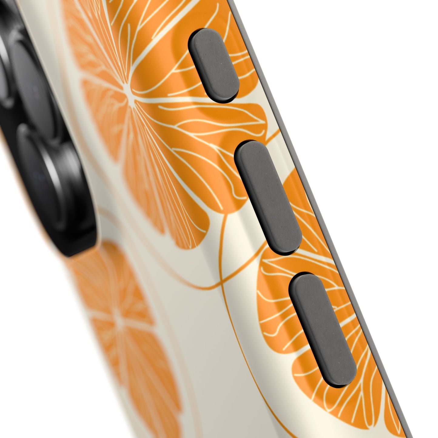 Citrus Burst Pattern Tough MagSafe iPhone Case – Bold Orange Design, Shockproof Protection