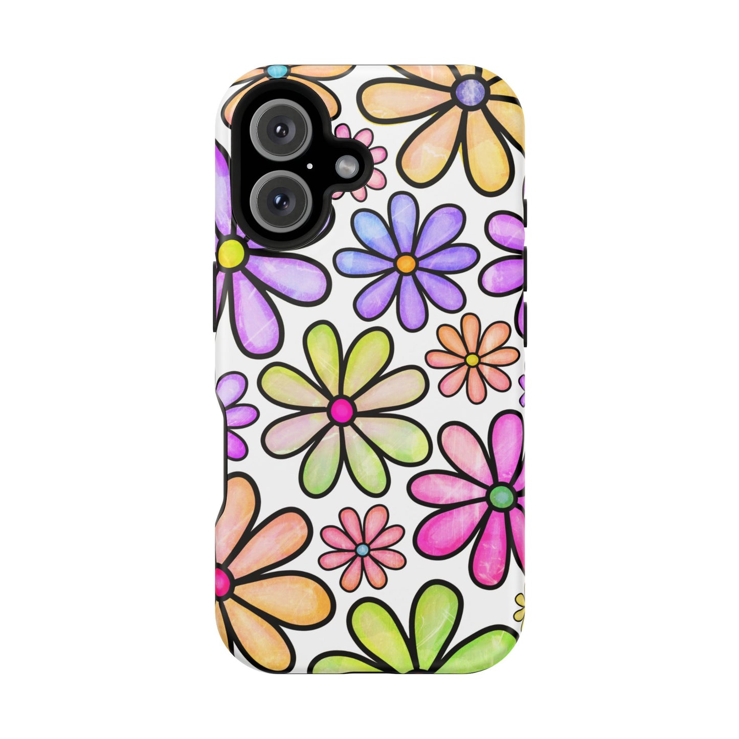 Pastel Daisy Dream MagSafe iPhone Case – Slim Profile, Glossy Finish