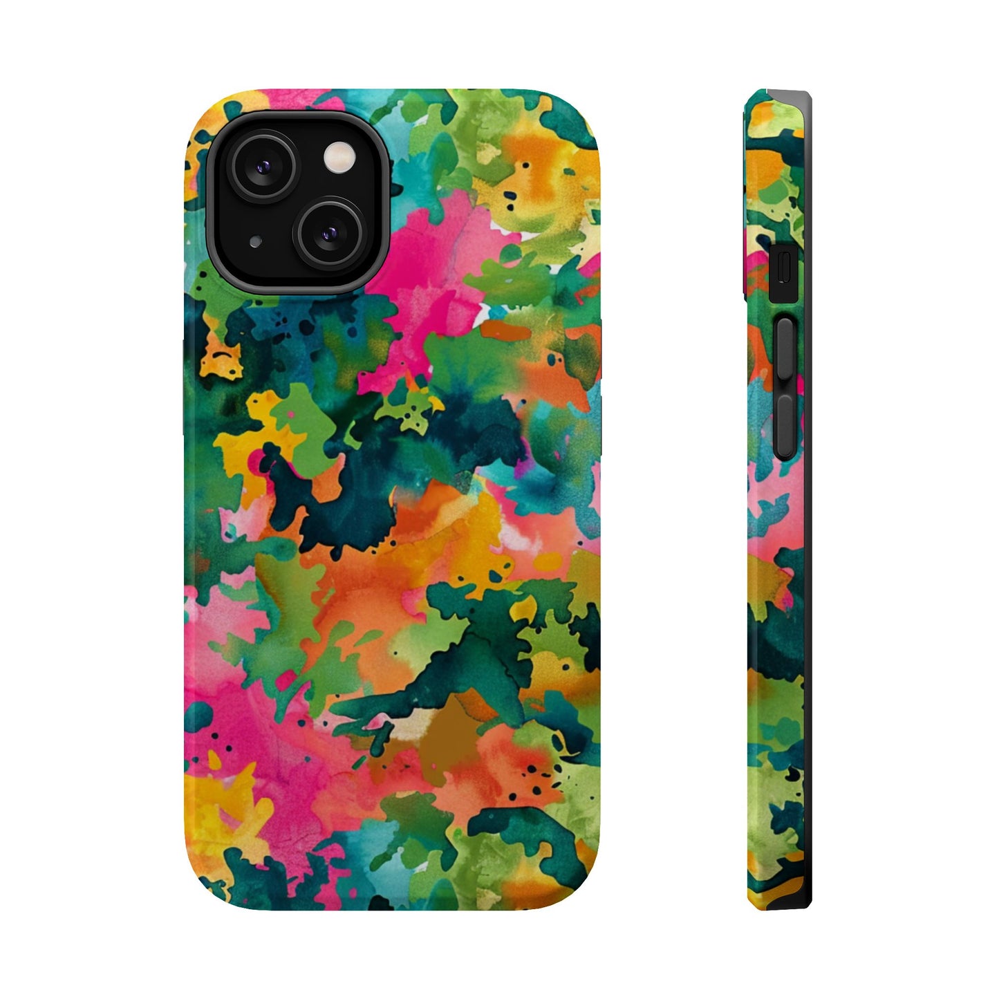 Vibrant Watercolor Splash MagSafe Case – Colorful Abstract Design with MagSafe Compatibility