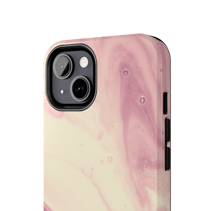 Blush Marble Glow – iPhone Case with Rose Gold & Pink Swirl Pattern