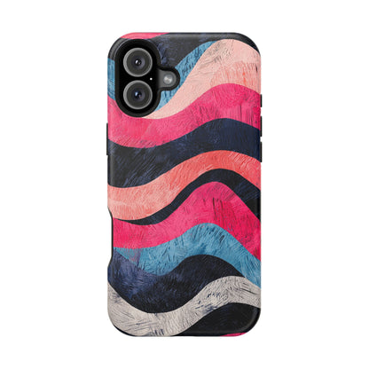 Abstract Wave Pattern MagSafe iPhone Case – Shockproof, Matte Finish, Dual-Layer Protection