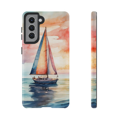 Sailboat Sunset Samsung Galaxy Case – Vibrant Watercolor Design