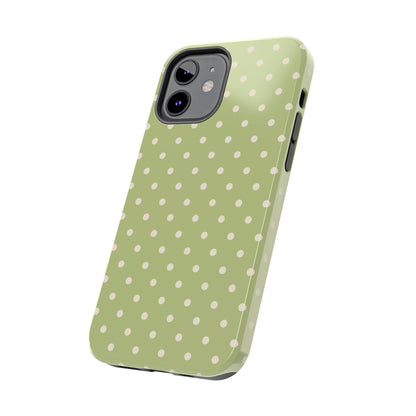 Sage Green Polka Dots – iPhone Case