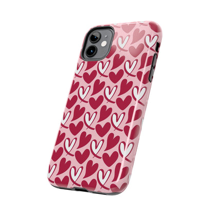 Hand-Drawn Hearts iPhone Case