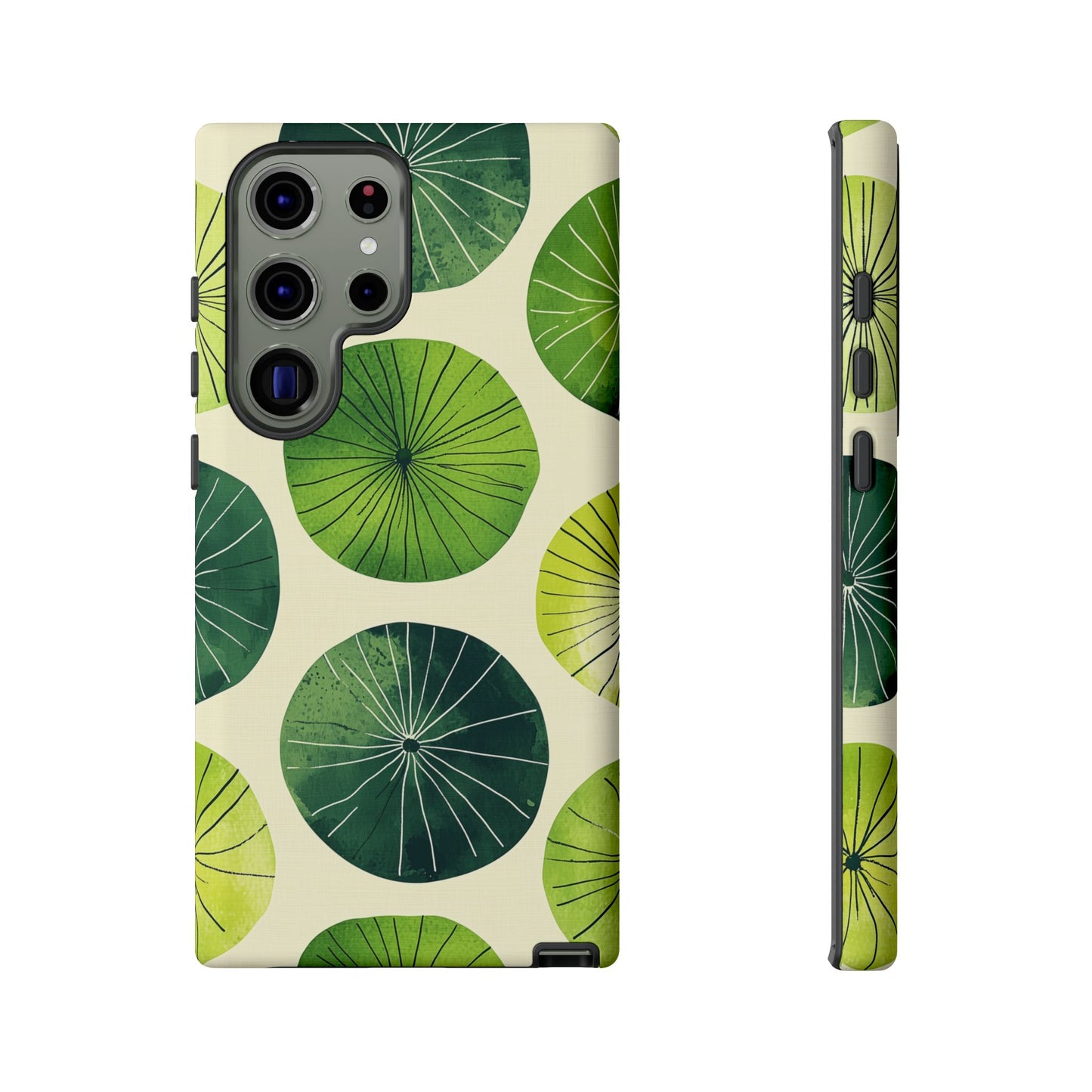 Watercolor Lily Pads Samsung Galaxy Case – Shockproof, Matte Finish, Dual-Layer Protection