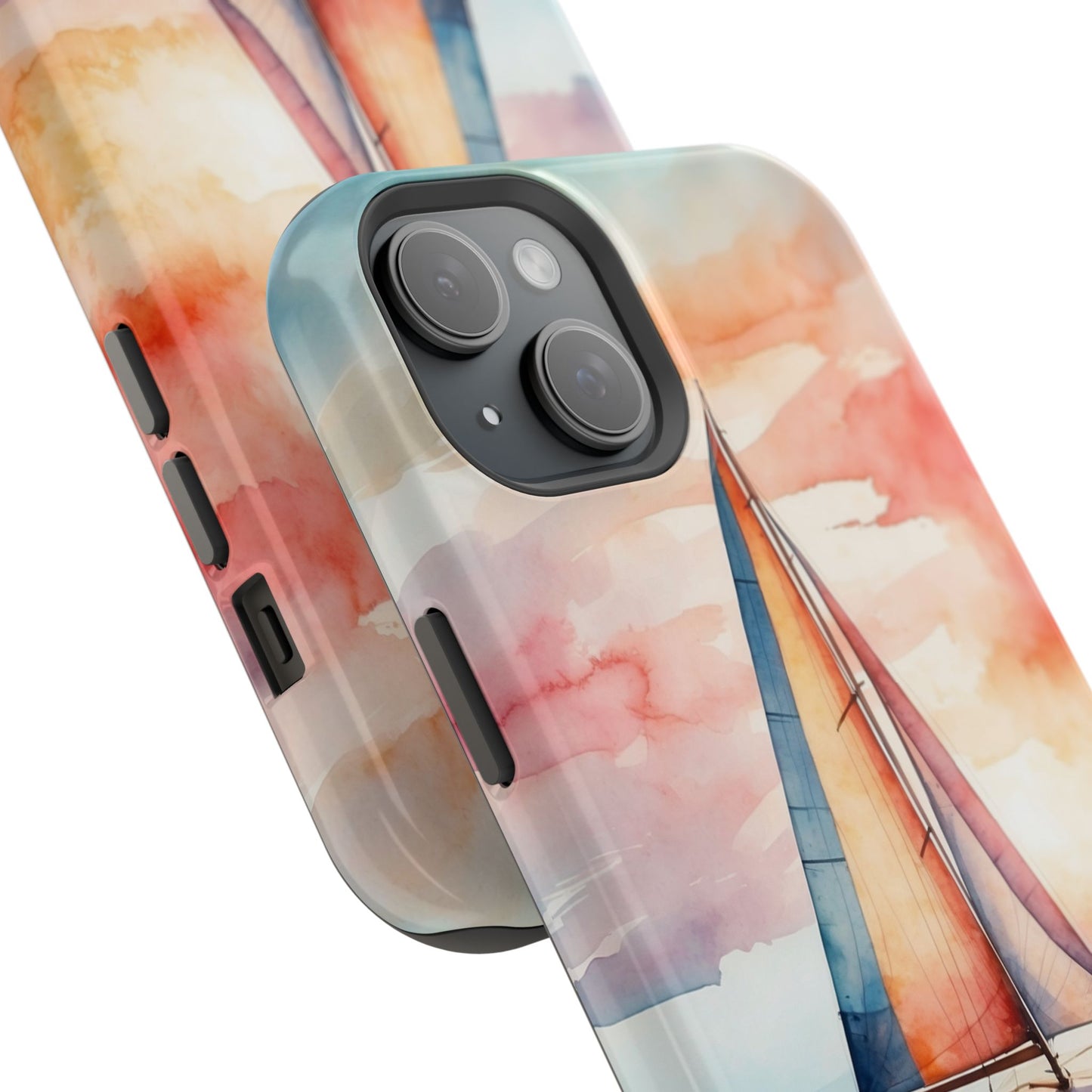 Sailboat Sunset MagSafe iPhone Case – Vibrant Watercolor Design