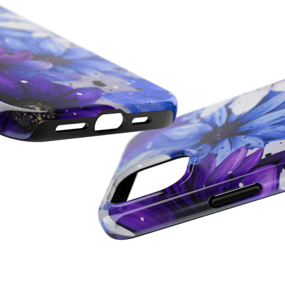 Vibrant Purple & Blue Floral Splash - iPhone Series Case