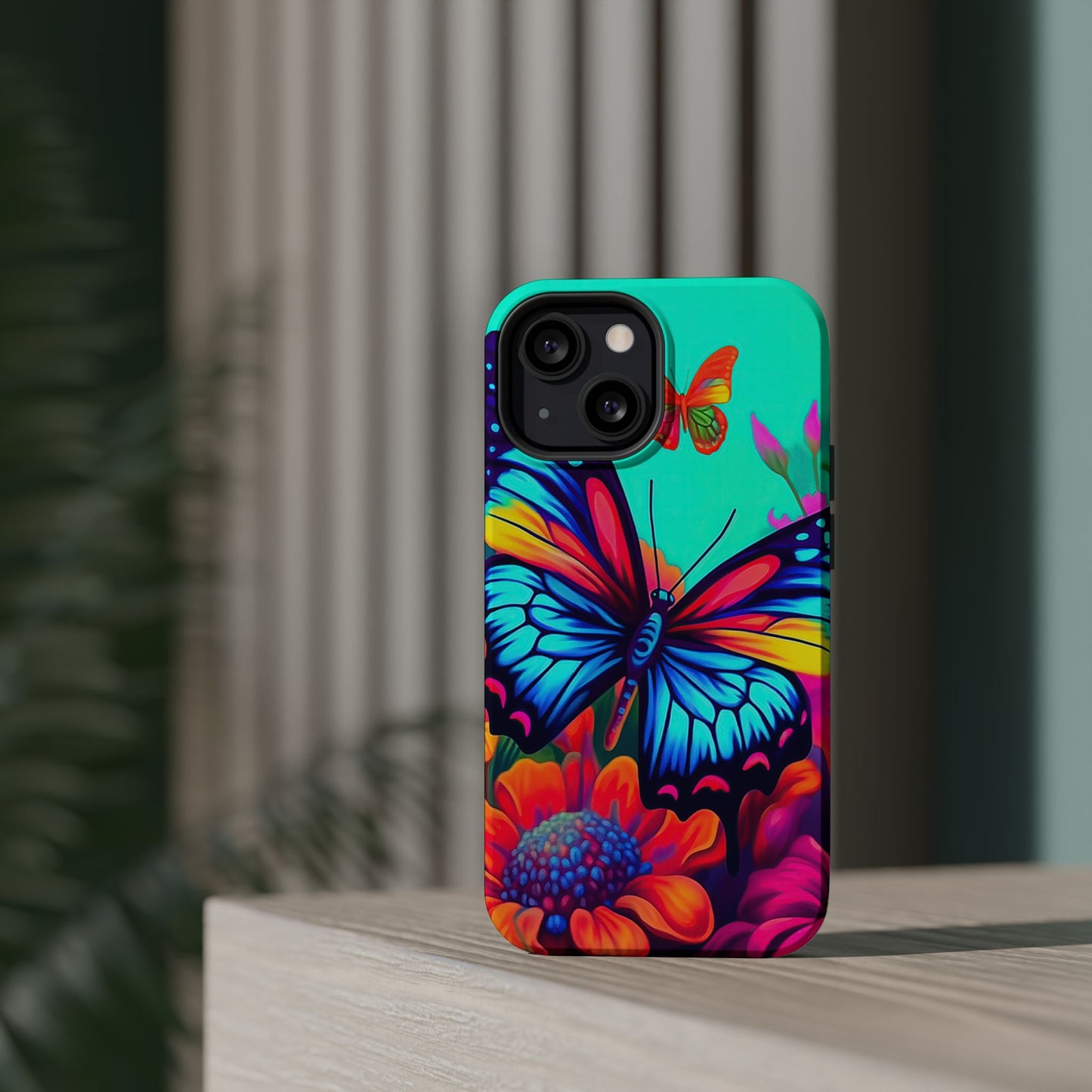 Vivid Butterfly & Floral Burst - MagSafe iPhone Case