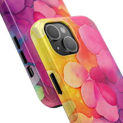 Sunset Petals Watercolor iPhone Case – Slim Design, Glossy Finish