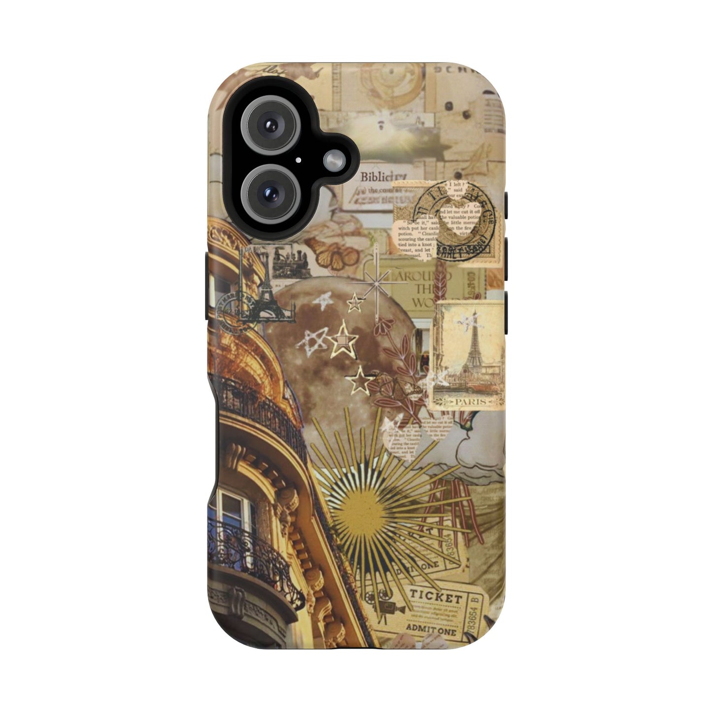 Parisian Dream Collage MagSafe iPhone Case – Dual - Layer Protection with Vintage French Aesthetic - BOGO Cases